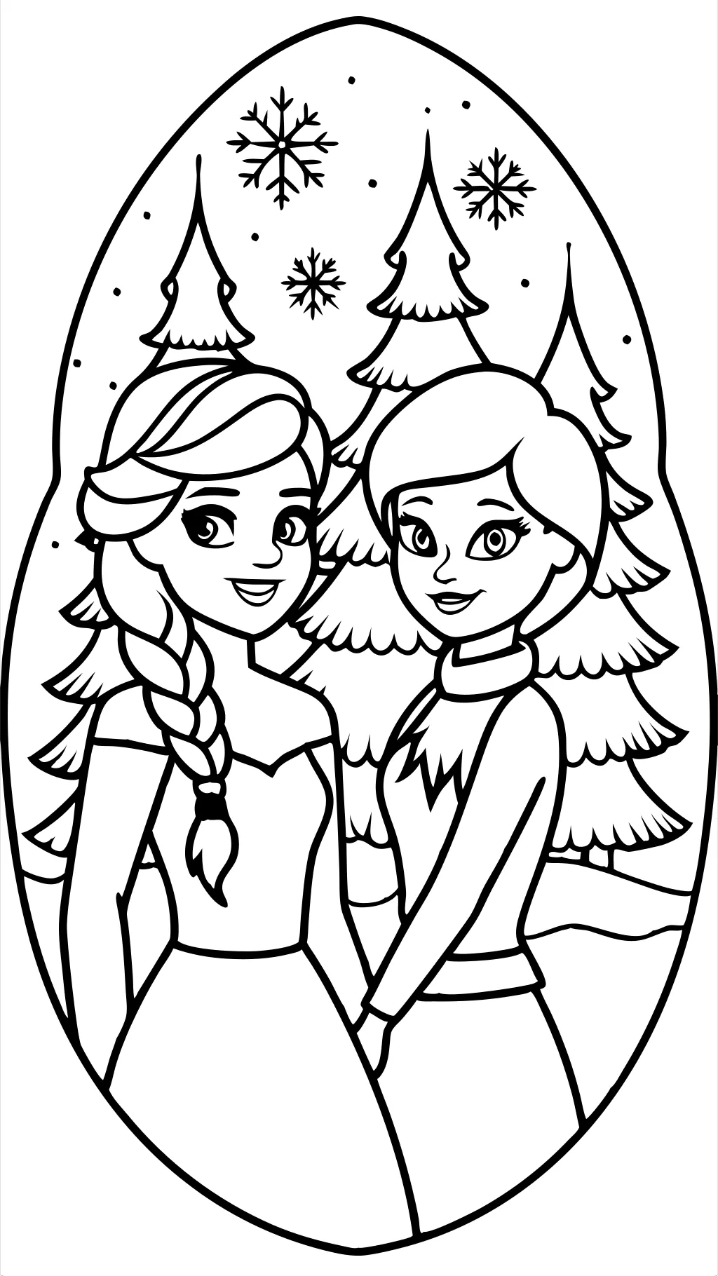 coloring pages of elsa and anna